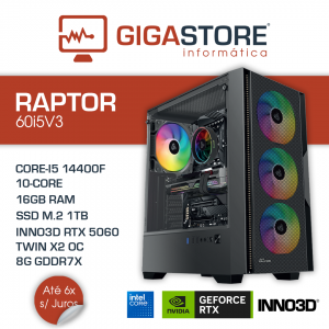Desktop Gaming RAPTOR-60i5V3 I5 14400F 16GB RAM 1TB SSD W11